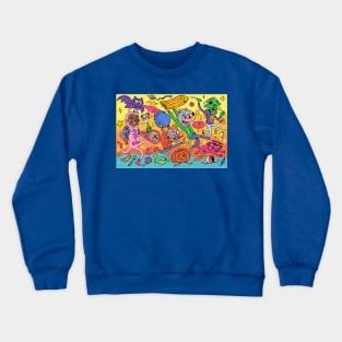 Spooky colorful Halloween creatures Crewneck Sweatshirt